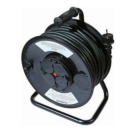 Cabo de extensão num tambor IP44 preto de 50m