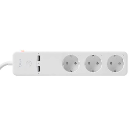 Cabo de extensão SMART com interruptor 1,5m + 2xUSB/Wi-Fi Tuya SCHUKO