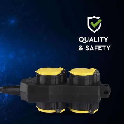 Extensão elétrica 4 tomadas SCHUKO 3m IP44