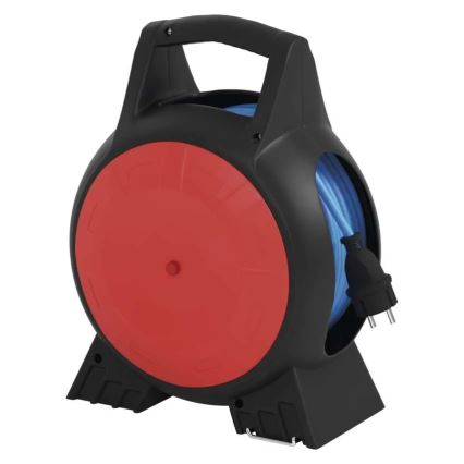 Extensão elétrica em carretel 3 tomadas 20m vermelho/preto IP44