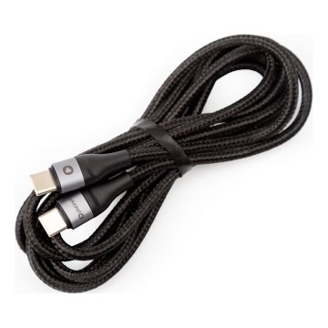 Cabo USB resistente USB-C / USB-C conector 42W 2m preto