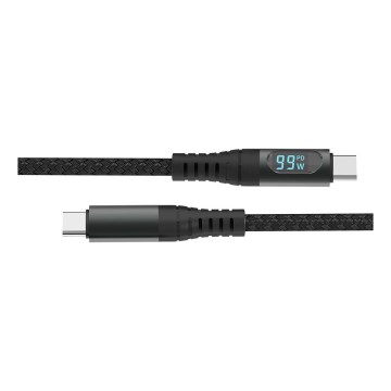 Cabo USB TYPE C conector LED display 1m