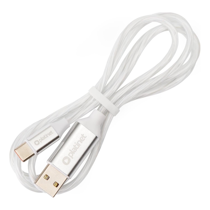 Cabo USB USB-A / USB-C conector com LED retroiluminação 18W 1m branco