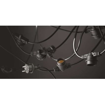 Cadeia decorativa exterior extensível 10xE27/7,35m IP44