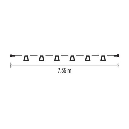 Cadeia decorativa exterior extensível 10xE27/7,35m IP44
