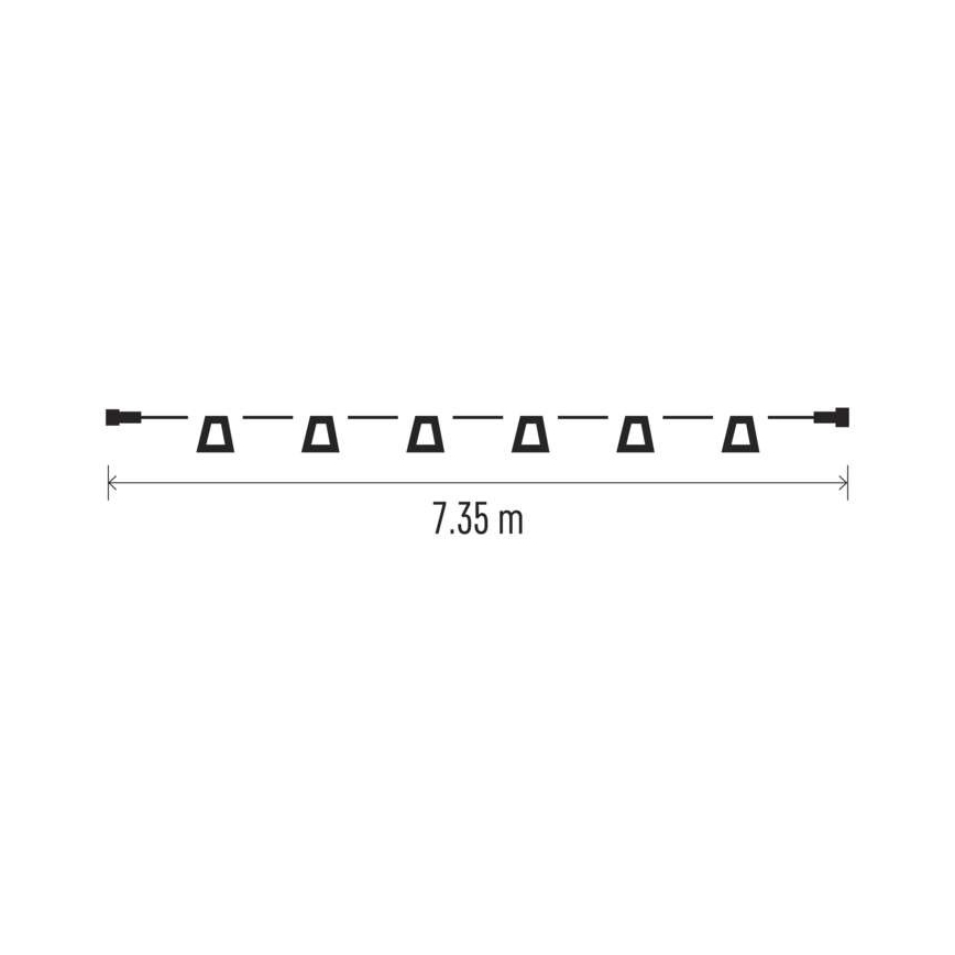 Cadeia decorativa exterior extensível 10xE27/7,35m IP44