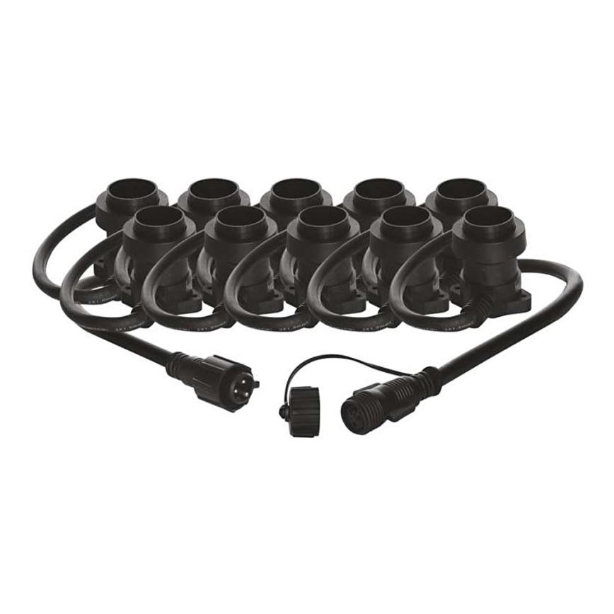 Cadeia decorativa exterior extensível 10xE27/7,35m IP44