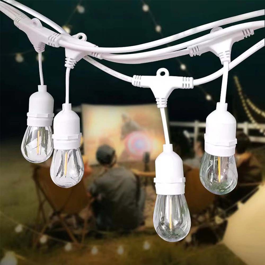 Cadeia de luzes exterior STRING 15xE27/40W/230V 15m IP65