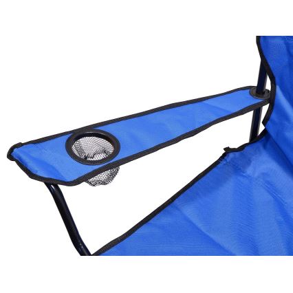 Cadeira de campismo dobrável azul