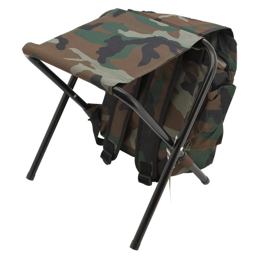 Cadeira de campismo dobrável com mochila camuflada