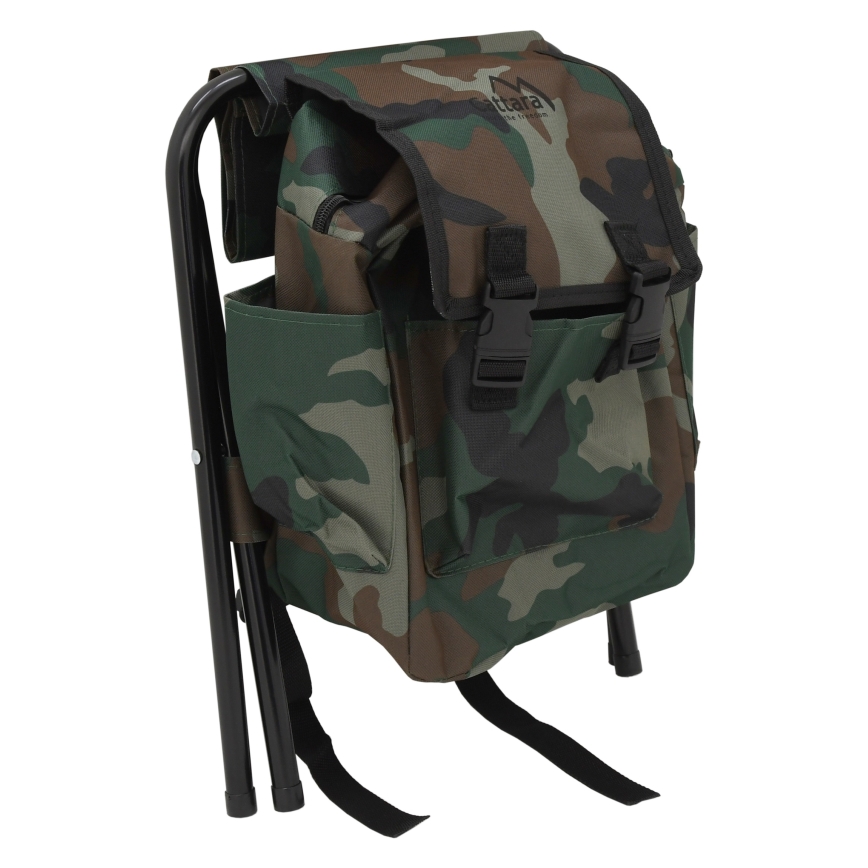Cadeira de campismo dobrável com mochila camuflada