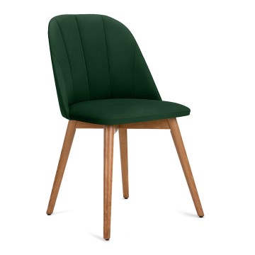 Cadeira de jantar BAKERI 86x48 cm verde escuro/carvalho claro