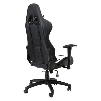 Cadeira de jogo VARR Flash com retroiluminação LED RGB + controlo remoto preto/branco