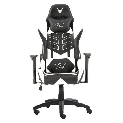 Cadeira de jogo VARR Flash com retroiluminação LED RGB + controlo remoto preto/branco