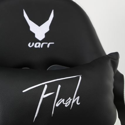 Cadeira de jogo VARR Flash com retroiluminação LED RGB + controlo remoto preto/branco