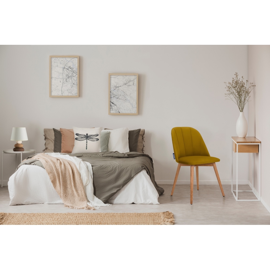 Cadeira de refeição BAKERI 86x48 cm amarelo/faia