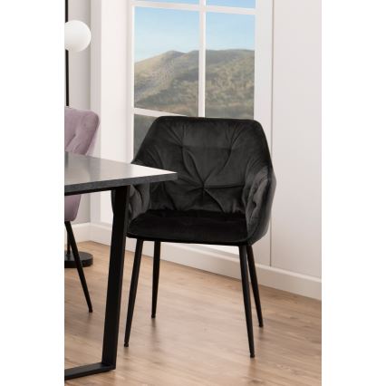 Cadeira de refeição com apoios de braços AYLIN 1 unid. preto