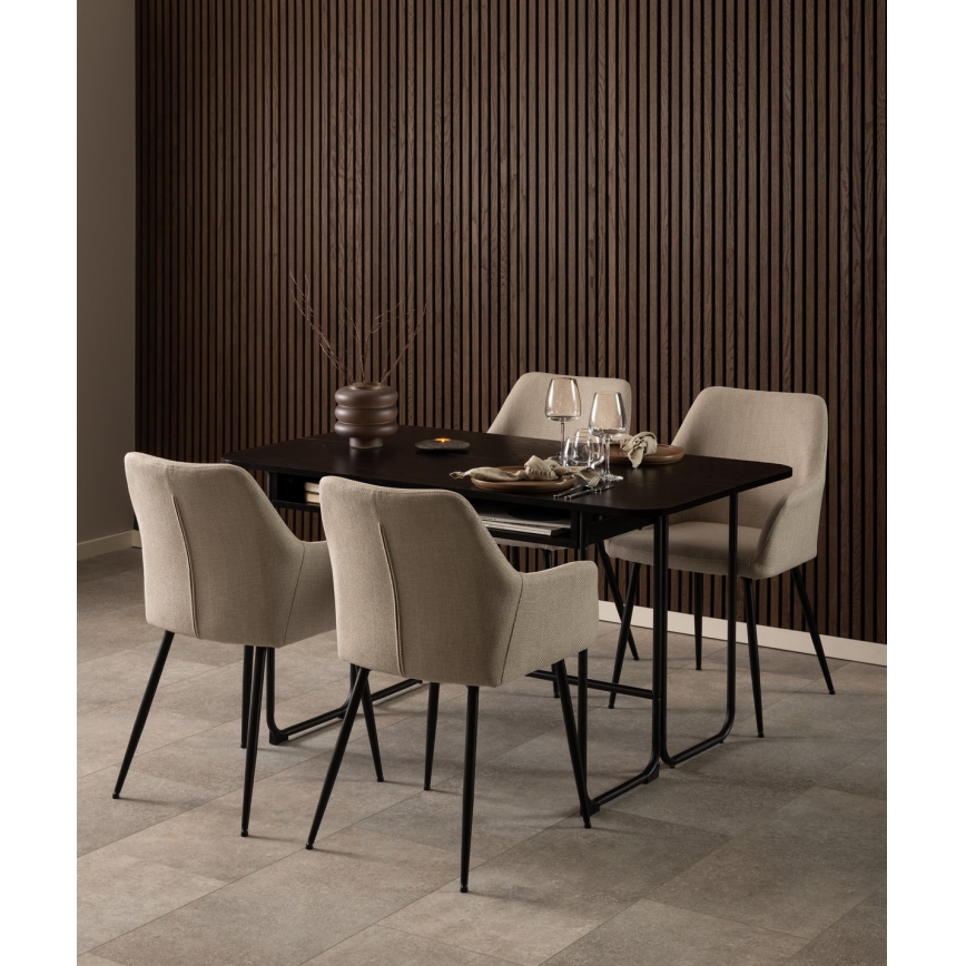 Cadeira de refeição com apoios de braços TANYA 1 unid. bege