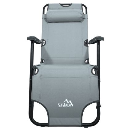 Cadeira dobrável ajustável cinzento/preto