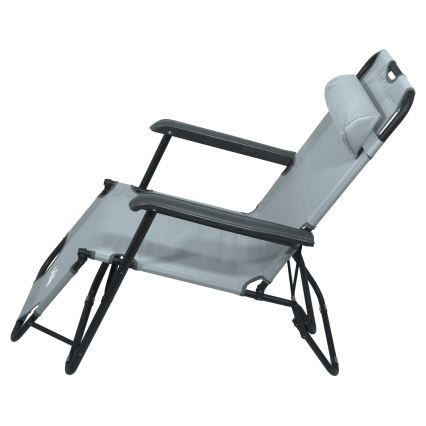 Cadeira dobrável ajustável cinzento/preto