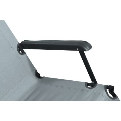 Cadeira dobrável ajustável cinzento/preto