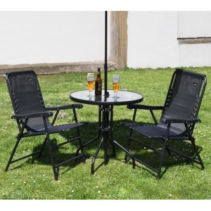 Cadeira dobrável de jardim preto