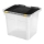 Caixa de arrumação 36 l preto/transparente