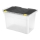 Caixa de arrumação 54 l preto/transparente