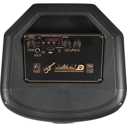 Coluna de som recarregável LED RGB com microfone 600W/2400 mAh + controlo remoto