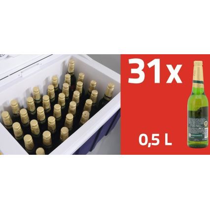 Caixa frigorífica portátil com rodas 60W/230/12V 50 l azul/amarelo
