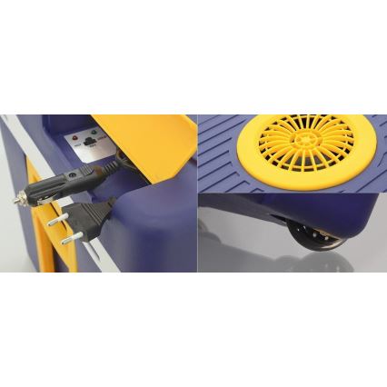 Caixa frigorífica portátil com rodas 60W/230/12V 50 l azul/amarelo