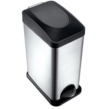 Caixote do lixo 15 l preto/aço inoxidável