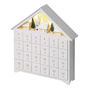 Calendário de Advento LED 8xLED/2xAA branco