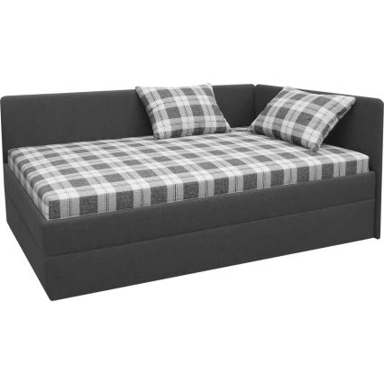 Cama almofada com cabeceira L/R universal ARLY 110x200 cm antracite/branco
