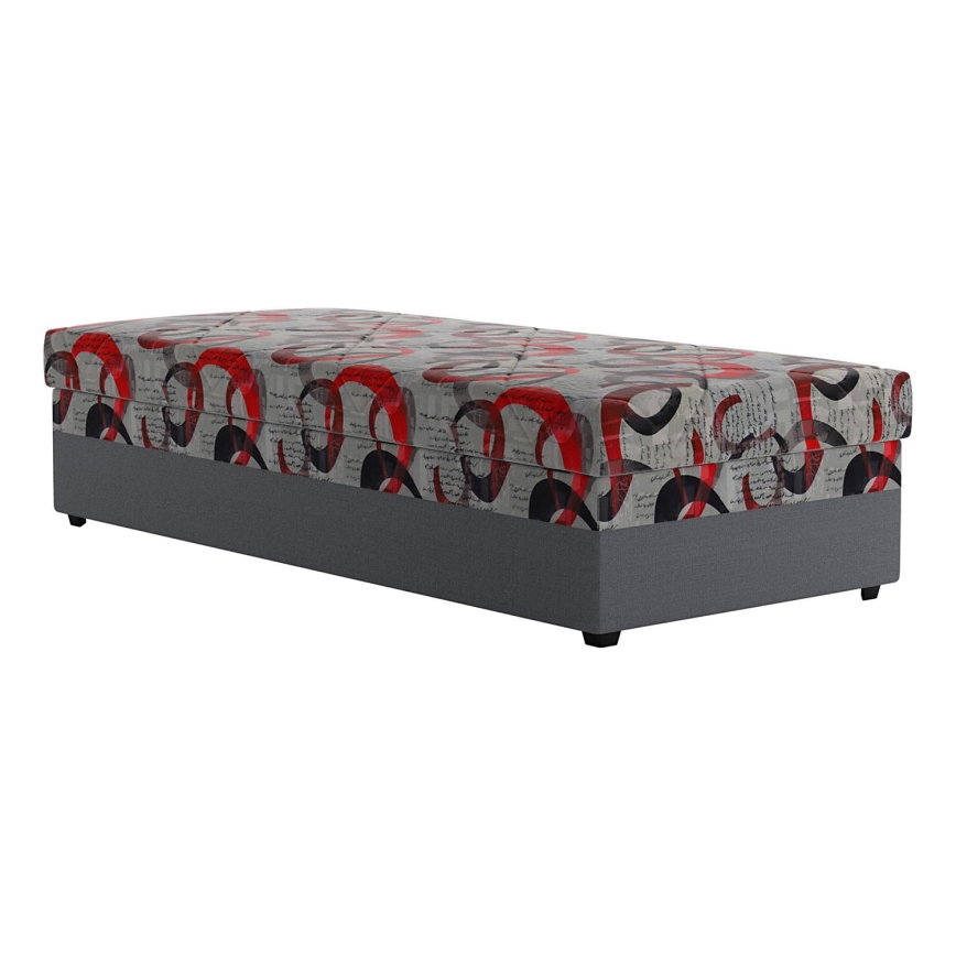 Cama almofada com espaço de armazenamento ESTEL 90x200 cm cinzento