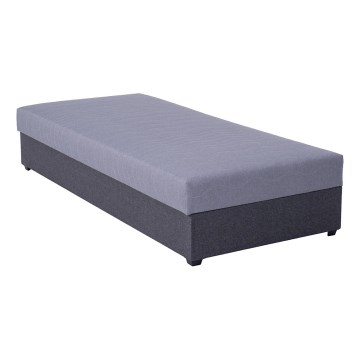 Cama almofada com espaço de armazenamento JACOB XL capacidade de carga 130 kg 90x200 cm cinzento