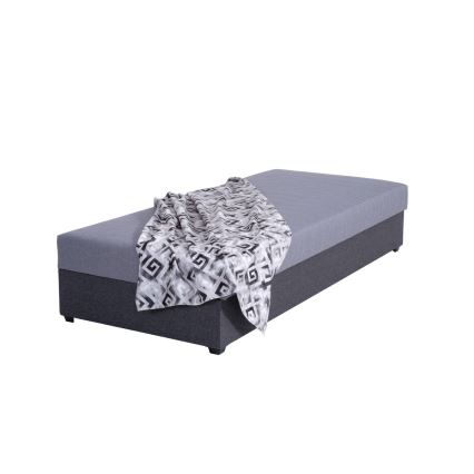 Cama almofada com espaço de armazenamento JACOB XL capacidade de carga 130 kg 90x200 cm cinzento