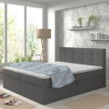 Cama almofadada com colchão, cobertura e espaço de armazenamento EMBER 180x200 cm antracite