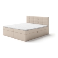 Cama almofadada com colchão e cobertura com espaço de armazenamento EMBER 180x200 cm bege