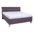 Cama almofadada com colchão e espaço de arrumação ALIS 180x200 cm castanho
