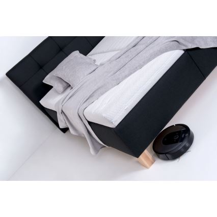 Cama almofadada com colchão e espaço de arrumação MARIA 180x200 cm antracite