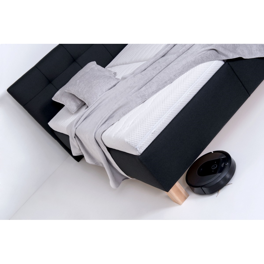 Cama almofadada com colchão e espaço de arrumação MARIA 180x200 cm antracite