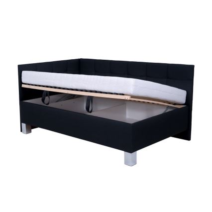 Cama almofadada com colchão e espaço de arrumação MARIA PETITE 120x200 cm antracite
