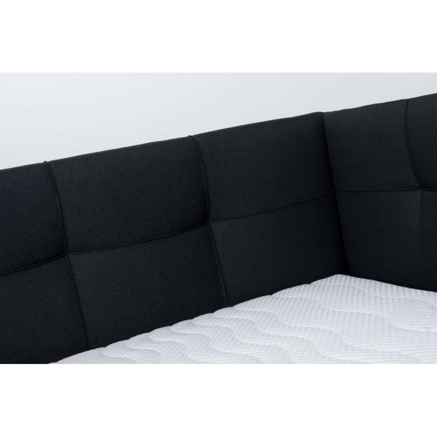 Cama almofadada com colchão e espaço de arrumação MARIA PETITE 120x200 cm antracite
