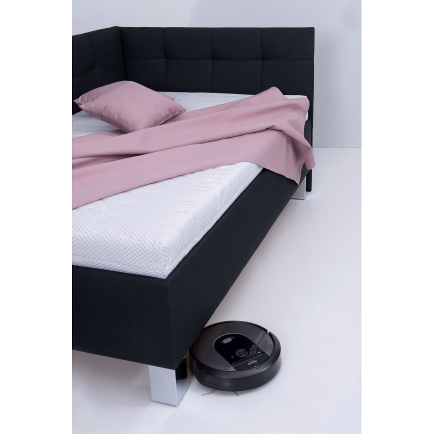 Cama almofadada com colchão e espaço de arrumação MARIA PETITE 120x200 cm antracite