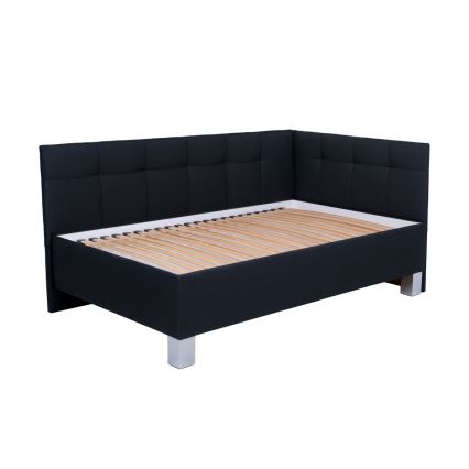 Cama almofadada com colchão e espaço de arrumação MARIA PETITE 120x200 cm antracite