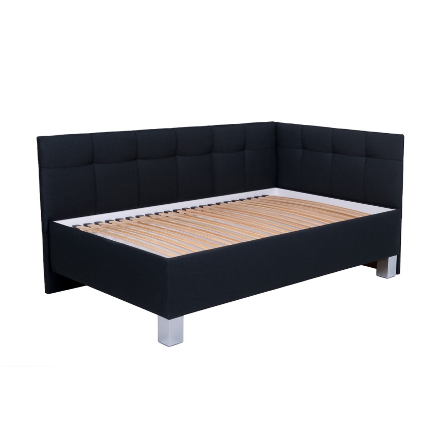 Cama almofadada com colchão e espaço de arrumação MARIA PETITE 120x200 cm antracite