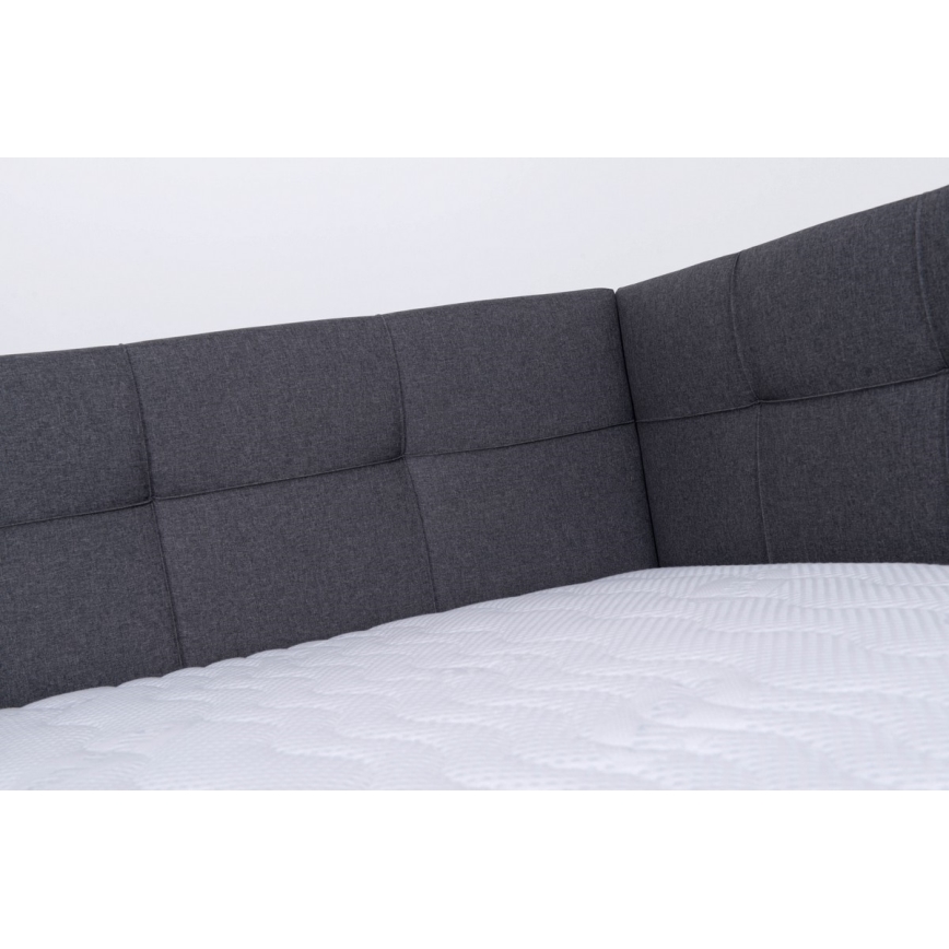 Cama almofadada com colchão e espaço de arrumação MARIA PETITE 120x200 cm cinzento