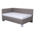 Cama almofadada com colchão e espaço de arrumação MARIA PETITE 120x200 cm taupe