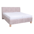 Cama almofadada com colchão e espaço de arrumação VIOLET 160x200 cm bege